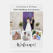 Wedding anniversary photo welcome clear sign acryl bord (Voorkant)