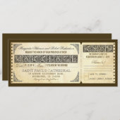 Wedding antiek Ticket Uitnodiging & RSVP Design (Voorkant / Achterkant)