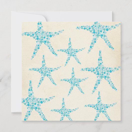 Wedding Aqua Turquoise Starfish Invitation Kaart (Voorkant)