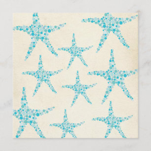 Wedding Aqua Turquoise Starfish Invitation Kaart