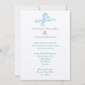 Wedding Aqua Turquoise Zee Horse Beach Kaart (Achterkant)