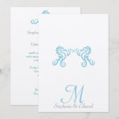 Wedding Aqua Turquoise Zee Horse Beach Kaart (Voorkant / Achterkant)