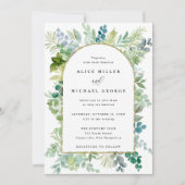Wedding-Arch Lijst Waterverf Greenery en Foliage Kaart (Voorkant)