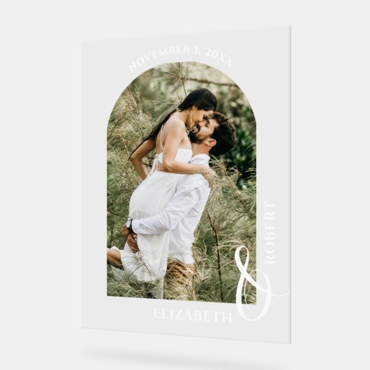 Wedding Arched Photo Welcome Sign Acryl Bord (Hoek)