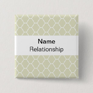 Wedding Badge (sans serif) Vierkante Button 5,1 Cm