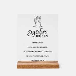 Wedding Bar Menu Acryl Teken Acryl Bord