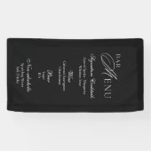 Wedding Bar Menu | Modern Black & White Sign Spandoek (Horizontaal)