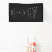 Wedding Bar Menu | Modern Black & White Sign Spandoek (Insitu)