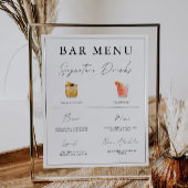 Wedding Bar Menu Sign Sjabloon Poster