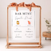 Wedding Bar Menu Sign Sjabloon Poster