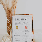 Wedding Bar Menu Sign Sjabloon Poster