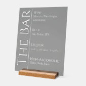 Wedding Bar Sign - Custom Acrylic Drink Display (Hoek)