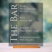Wedding Bar Sign - Custom Acrylic Drink Display (Neutraal)