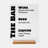 Wedding Bar Sign - Custom Acrylic Drink Display (Voorkant)