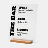 Wedding Bar Sign - Custom Acrylic Drink Display (Hoek)