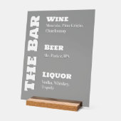 Wedding Bar Sign - Custom Acrylic Drink Display (Hoek)