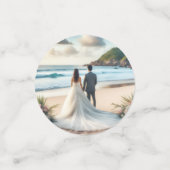 Wedding Beach Couple Confetti (Kleine voorkant)