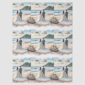 Wedding Beach Couple Tissuepapier (Voorkant)