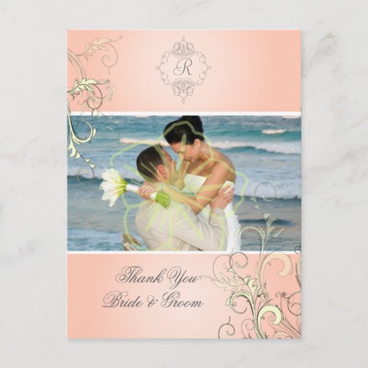 Wedding Bedankt Foto briefkaarten. Briefkaart (Voorkant)