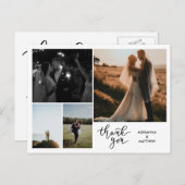 Wedding Bedankt Script | Moderne fotocollage Briefkaart (Voorkant / Achterkant)