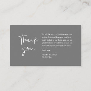 Wedding Bedankt voor je aanwezigheid, modern minim Informatiekaartje