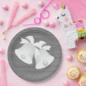 Wedding Bells Black White Geo Papieren Bordje (Feest)