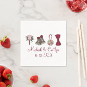Wedding Bells Flowers Bow Stropdas Personalized Na Servet (Insitu)