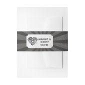 Wedding Belly Band Steampunk Wedding Hearts Cogs Uitnodigingen Wikkel (Voorkant Voorbeeld)