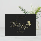Wedding Best Man Funny Minimalist proposal Kaart (Staand voorkant)