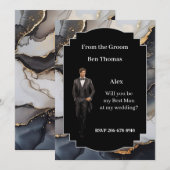 Wedding Best Man Uitnodiging (Voorkant / Achterkant)