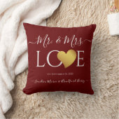 Wedding Black Gold Heart Script Name Mr en Mrs. Kussen (Deken)