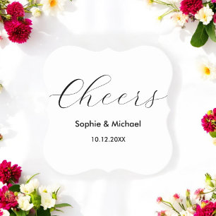 Wedding Black White Cheers Elegant Kartonnen Onderzetters
