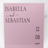 Wedding Blush Pink All in one set Drieluik Uitnodiging (Binnenzijde eerst)