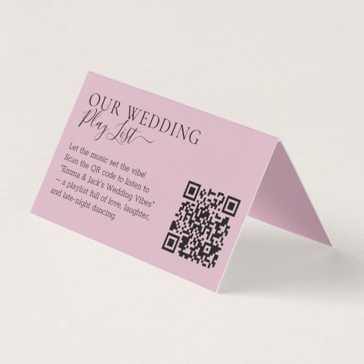 Wedding Blush Pink QR Code Playlist (Front)