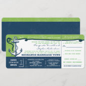 Wedding Boarding Pass- tickets met RSVP Kaart (Voorkant / Achterkant)