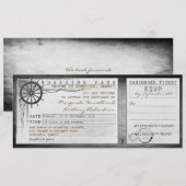 Wedding Boarding Pass- tickets met RSVP Kaart (Voorkant / Achterkant)