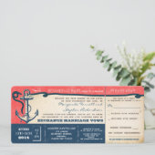 Wedding Boarding Pass- tickets met RSVP Kaart (Staand voorkant)