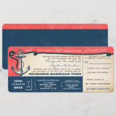 Wedding Boarding Pass- tickets met RSVP Kaart (Voorkant / Achterkant)