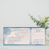 Wedding Boarding Pass- tickets met RSVP Kaart (Staand voorkant)