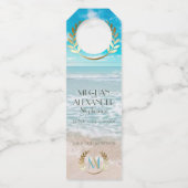 Wedding Bottle Hanger | Modern monogram strand (Voorkant)