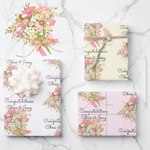 Wedding Bouquet van Bloemen Namen 3 Gift toevoegen Inpakpapier Vel