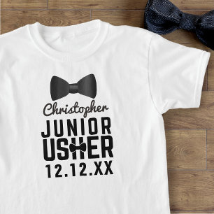 Wedding Bow Stropdas Junior Usher Attendant T-Shir T-shirt