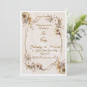 Wedding Brown and beige Invitation (Debout devant)