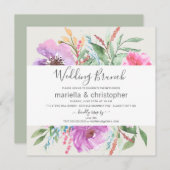 Wedding Brunch Waterverf Blooming Garden - Square Kaart (Voorkant / Achterkant)