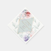 Wedding Buffet | Koraal en Lila Aquarelle Flowers Servet (Hoek)