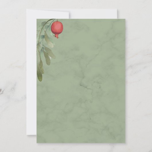 Wedding Burgundy Botanical Marble Boho Greenery Kaart (Achterkant)