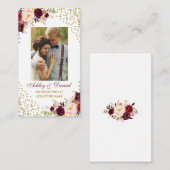 Wedding Burgundy Foto Registry Insert Kaart GB (Voorkant / Achterkant)