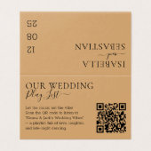 Wedding Burly Wood Sand QR Code Playlist (Outside Unfolded)