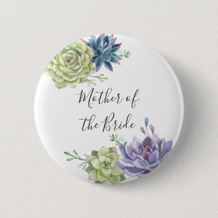 Wedding Cactus Succulents Moeder van de Bride Ronde Button 5,7 Cm