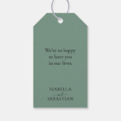 Wedding Cadet Blue Green Lavender Touch Cadeaulabel (Achterkant)